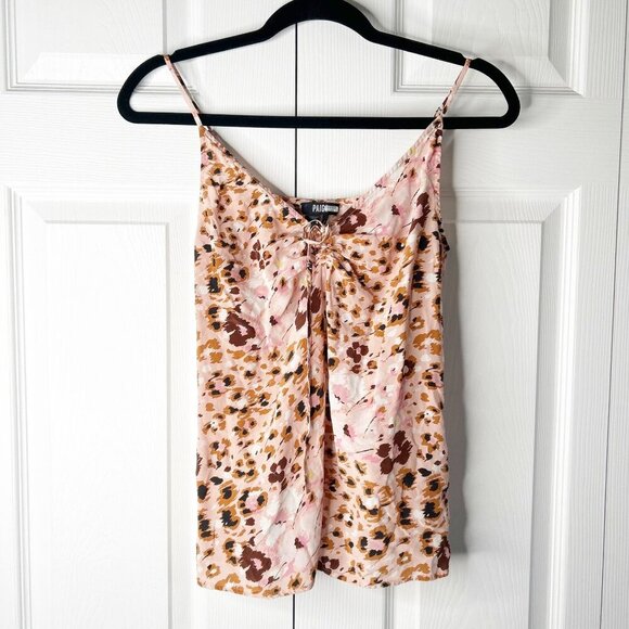 PAIGE Isela Pink Leopard Printed 100% Silk Camisole Top Women's Size Small S - Picture 1 of 8